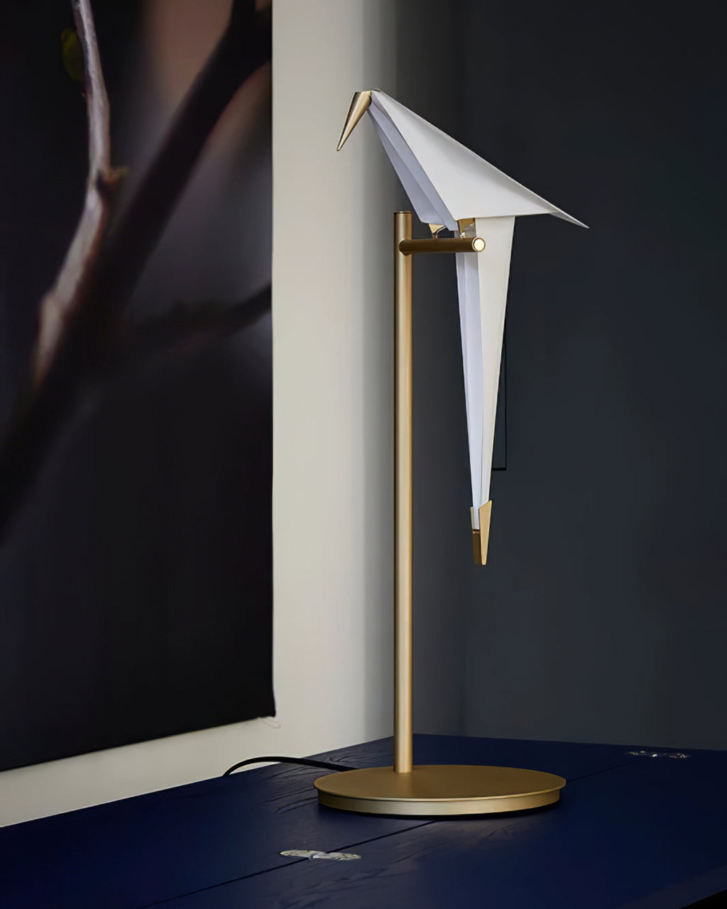 Lampada da Tavolo a Forma di Gru di Carta