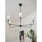 Lampadario Grande in Tessuto Industriale Vintage Arthaila