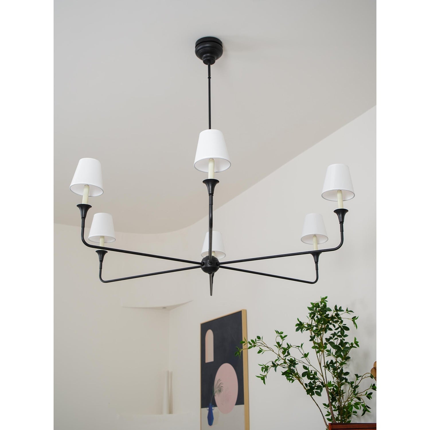 Lampadario Grande in Tessuto Industriale Vintage Arthaila