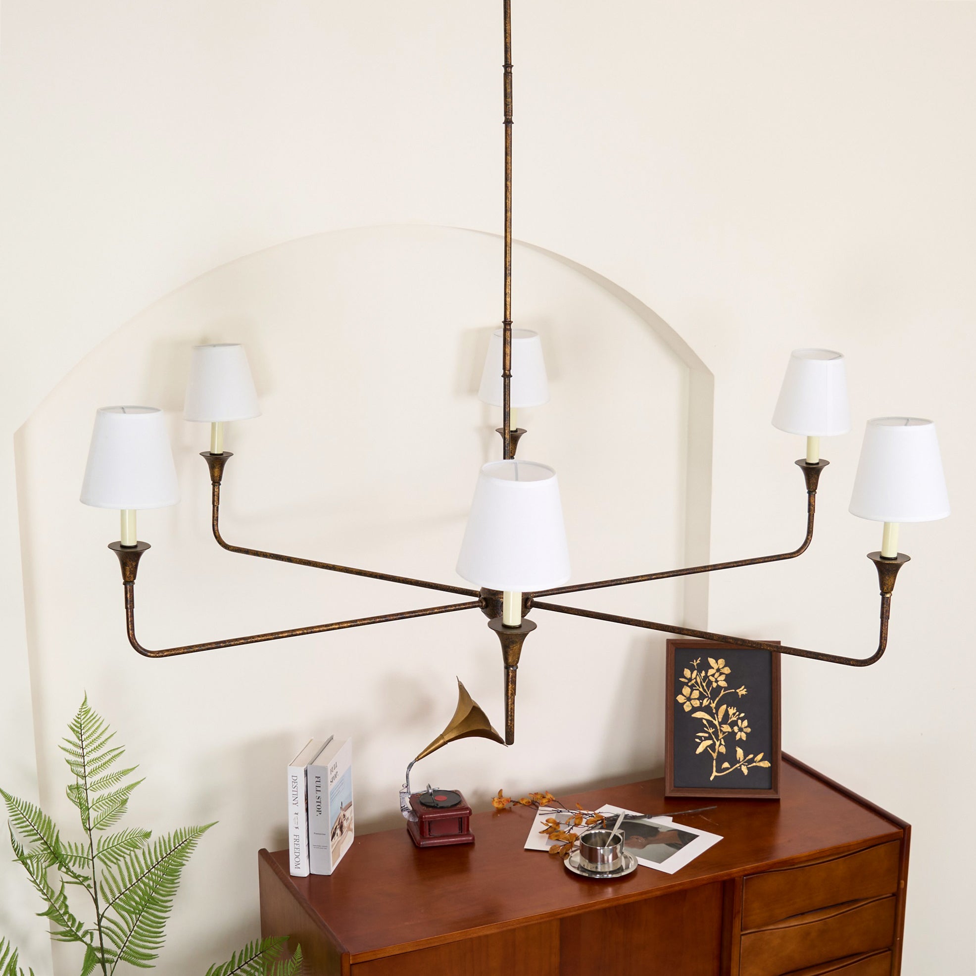 Lampadario Grande in Tessuto Industriale Vintage Arthaila