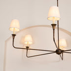 Lampadario Grande in Tessuto Industriale Vintage Arthaila
