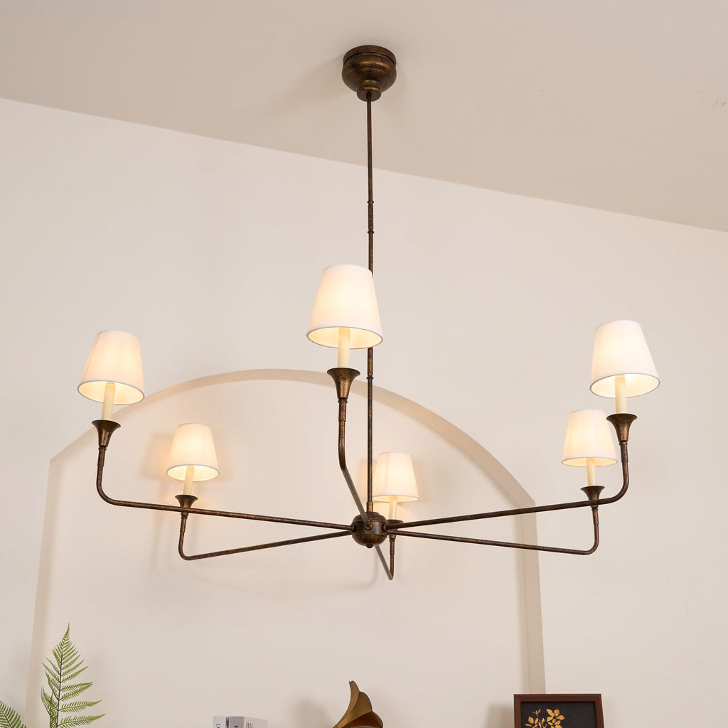 Lampadario Grande in Tessuto Industriale Vintage Arthaila