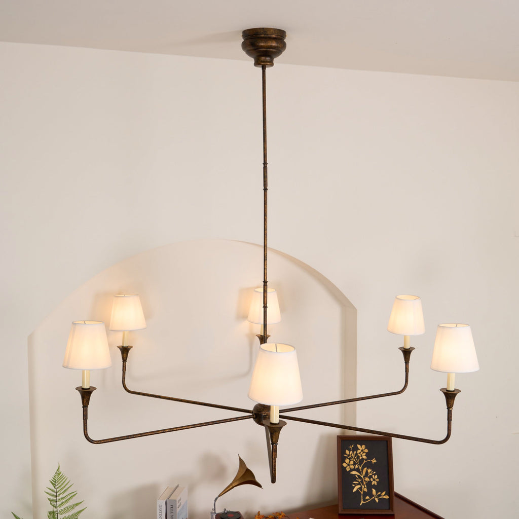 Lampadario Grande in Tessuto Industriale Vintage Arthaila