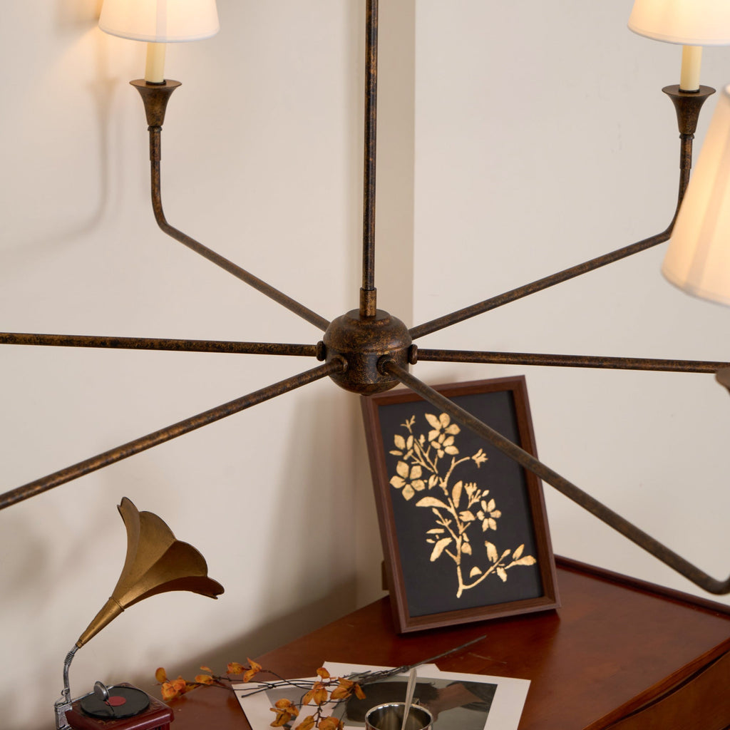 Lampadario Grande in Tessuto Industriale Vintage Arthaila