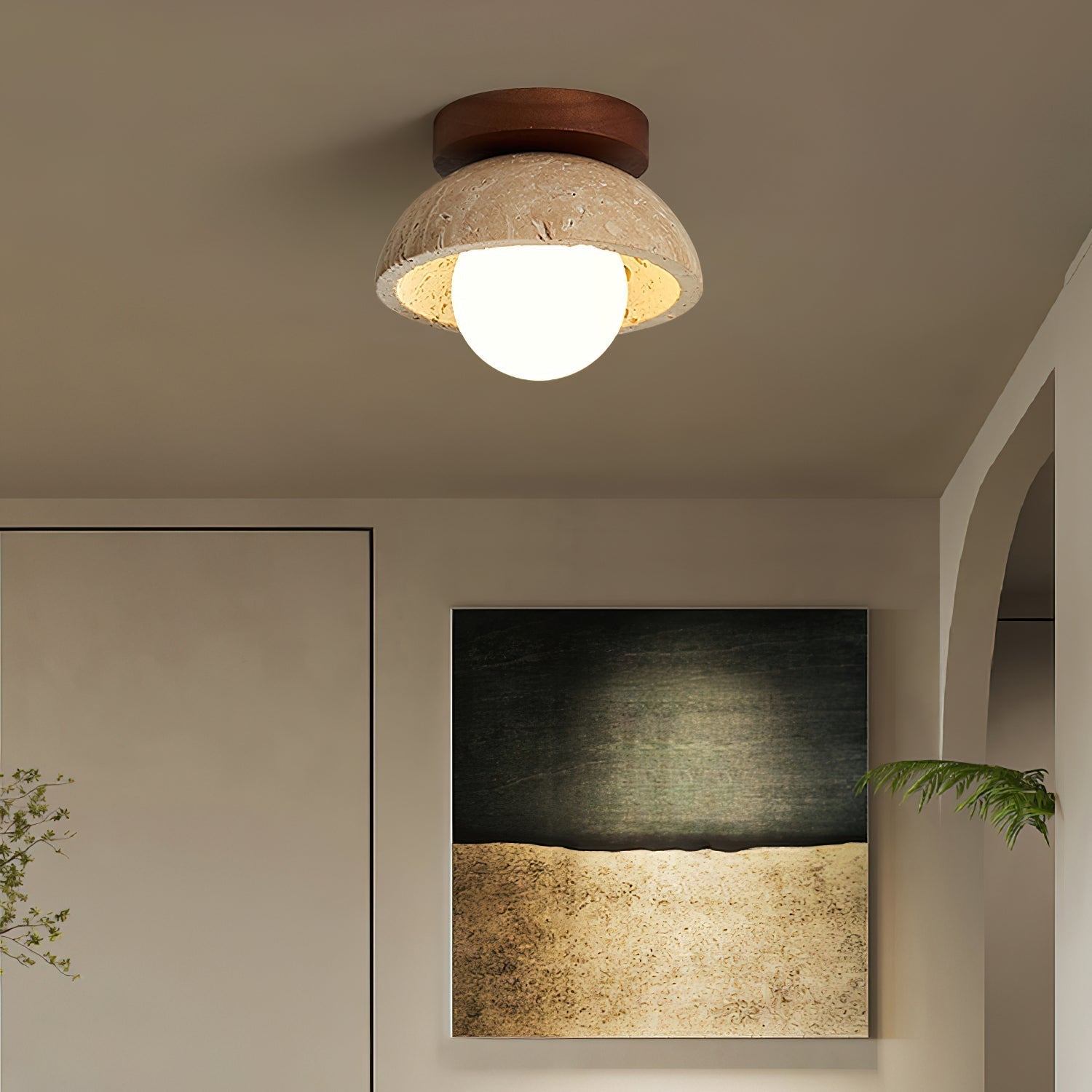 Mysa Minimalista Lampada da Soffitto in Travertino