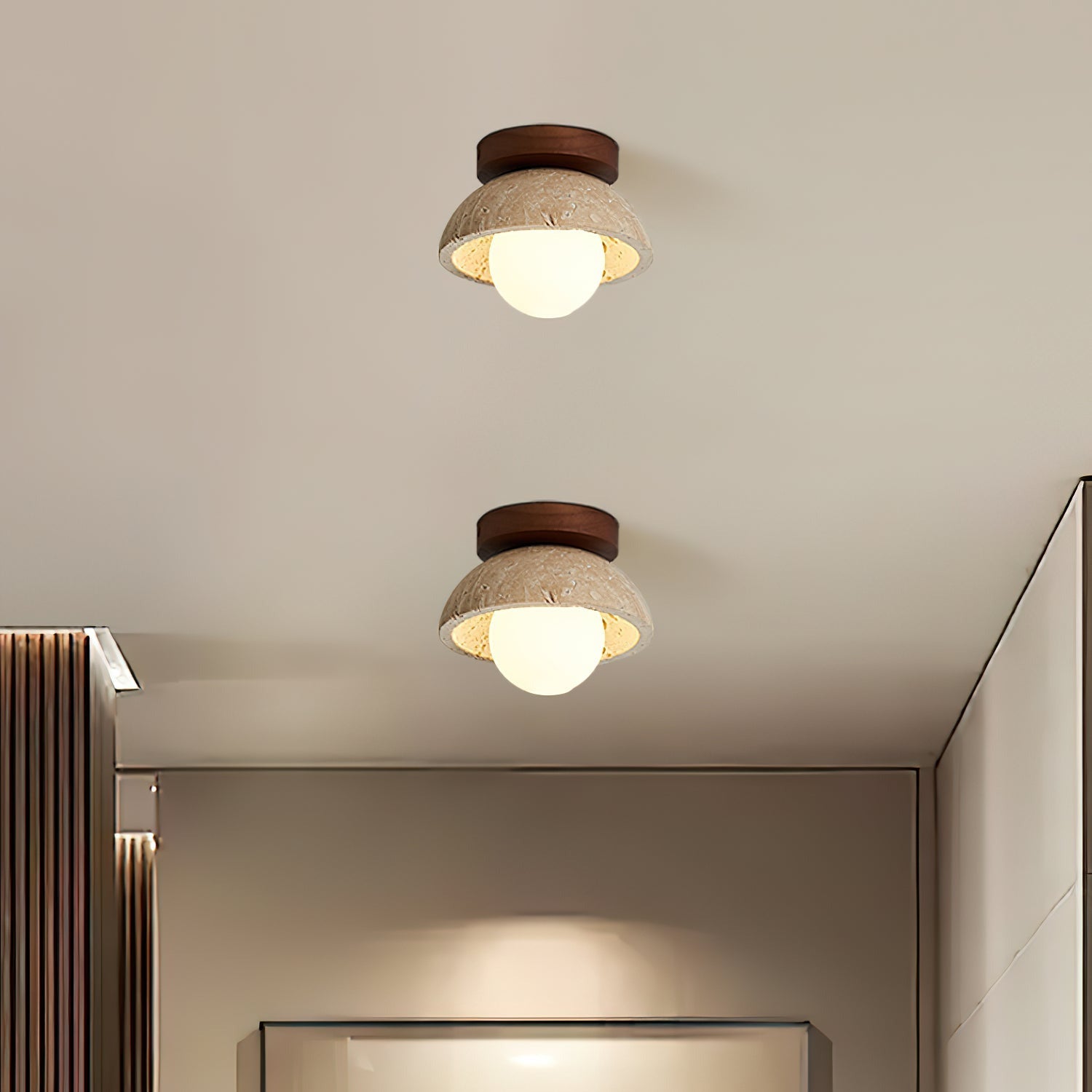 Mysa Minimalista Lampada da Soffitto in Travertino