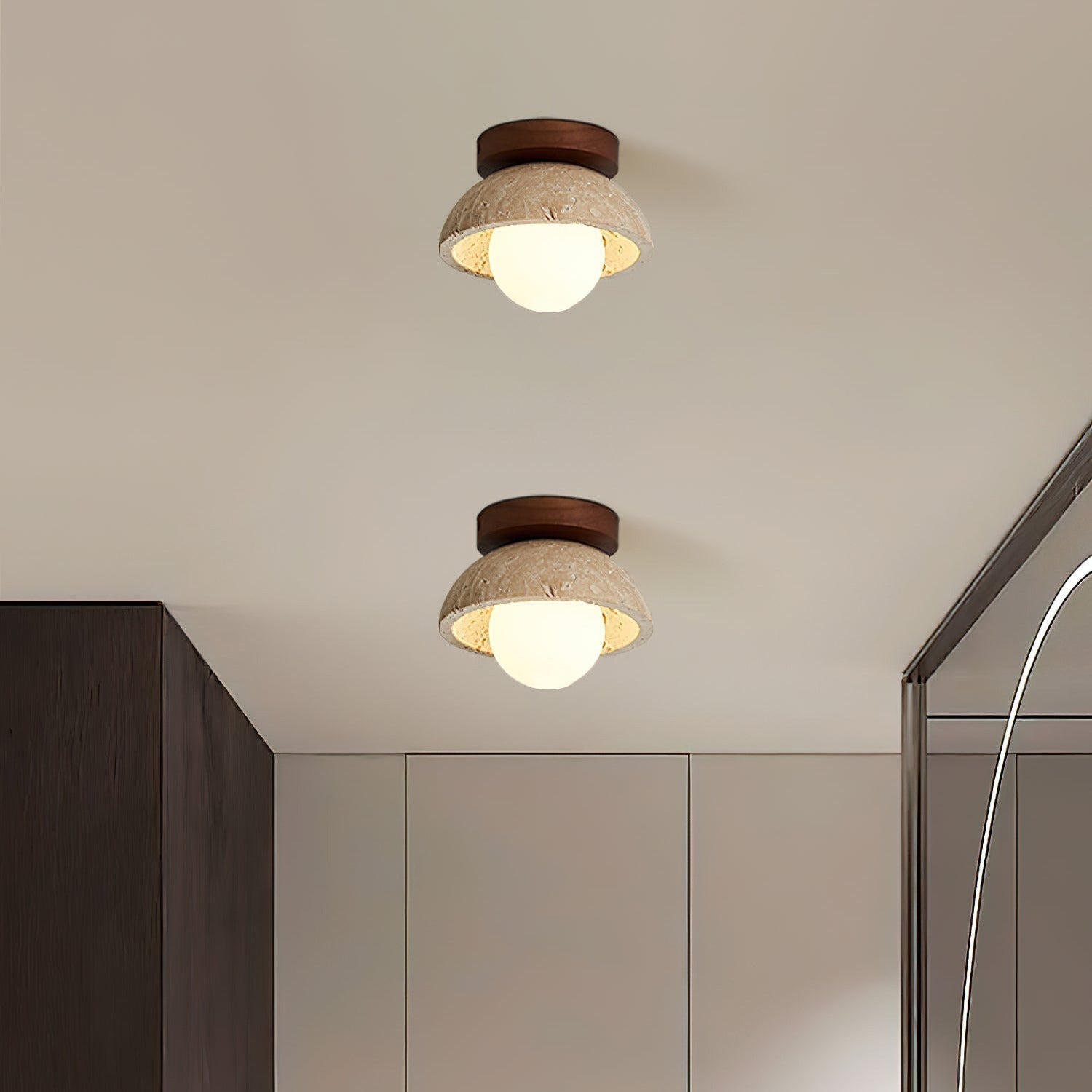 Mysa Minimalista Lampada da Soffitto in Travertino