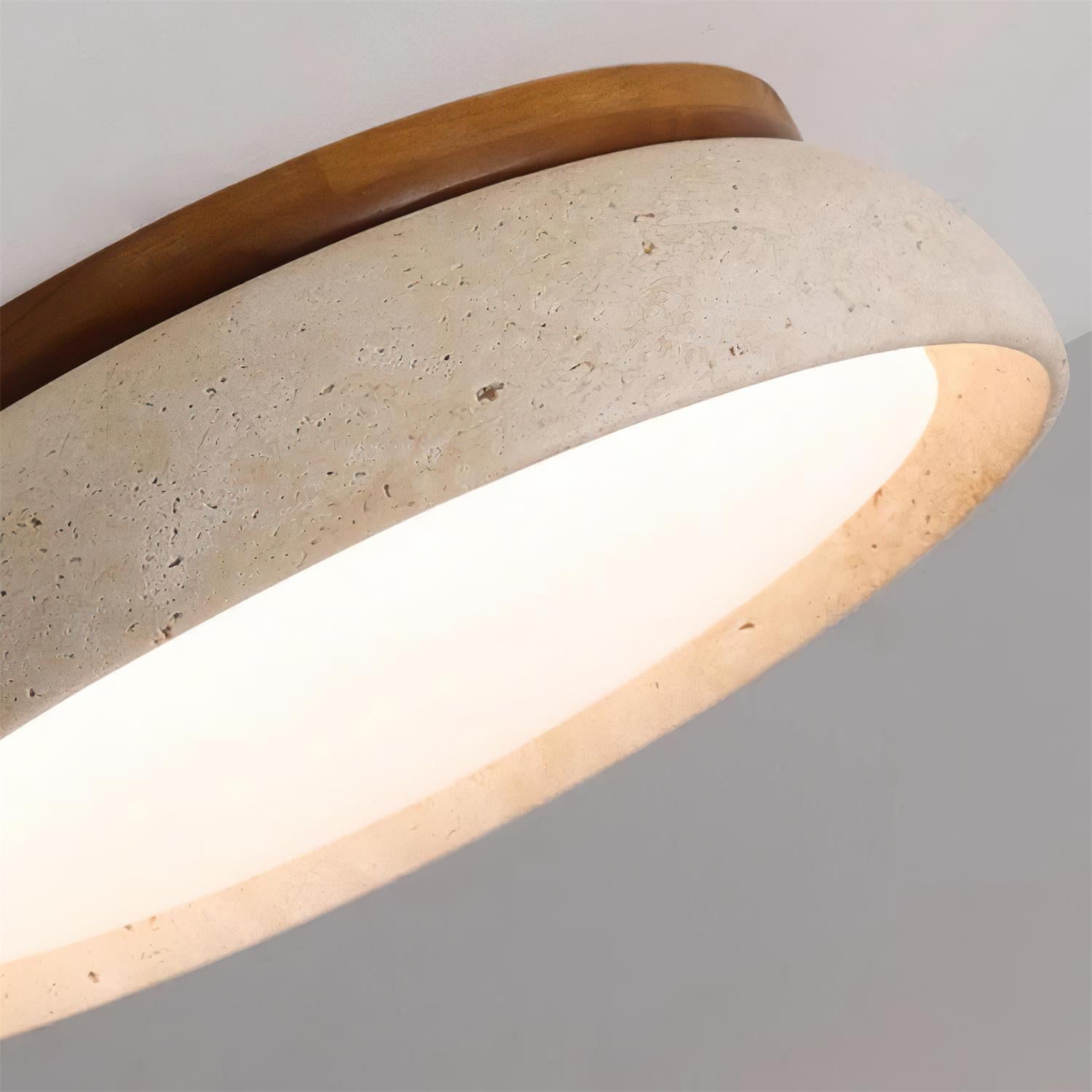 Lampada da soffitto a incasso in pietra travertino