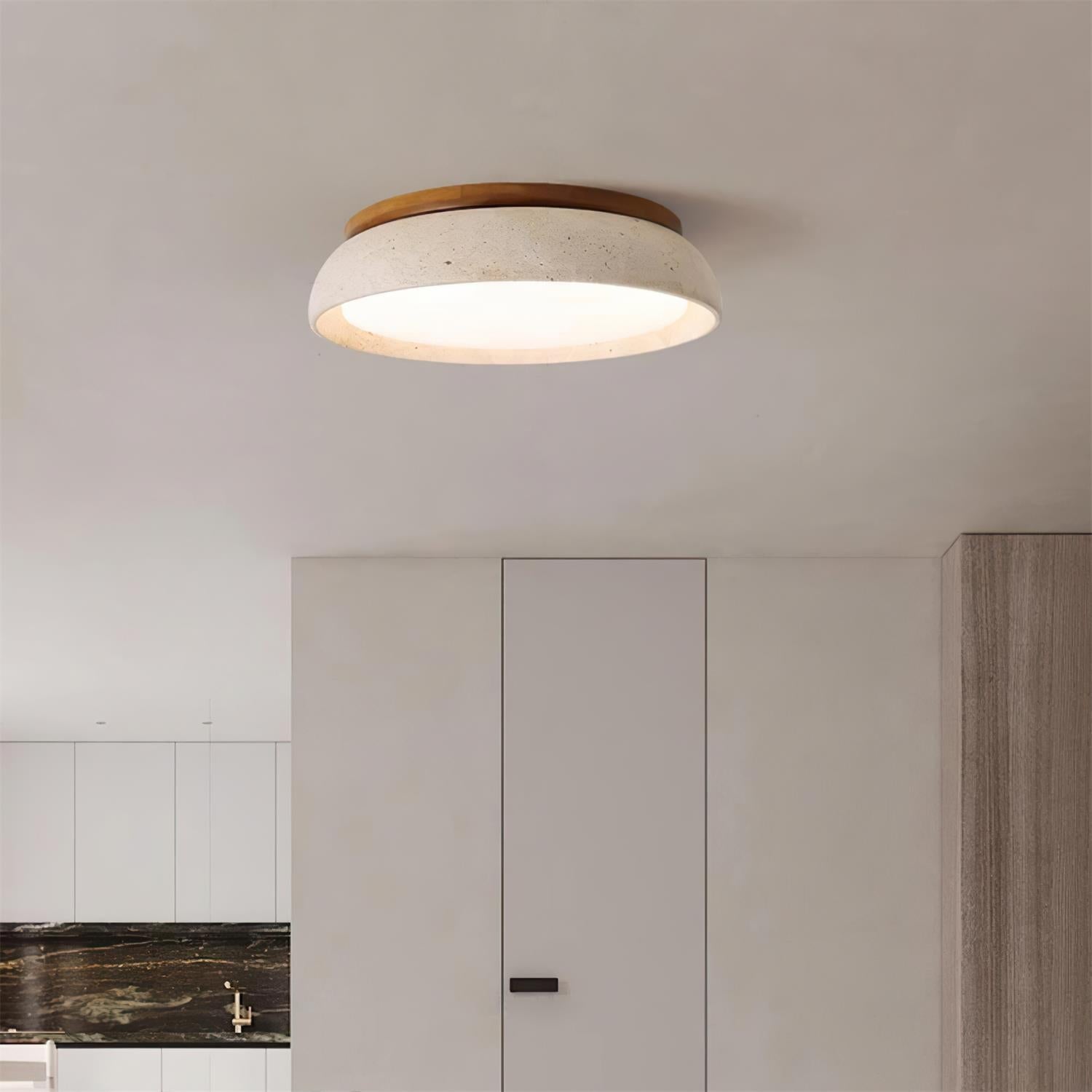 Lampada da soffitto Kloris in Pietra Travertino