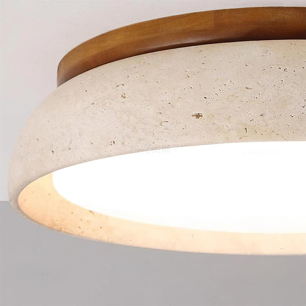 Lampada da soffitto a incasso in pietra travertino