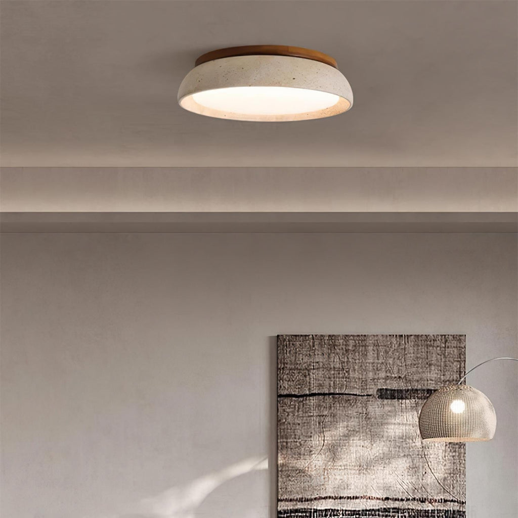 Lampada da soffitto a incasso in pietra travertino