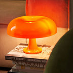 Lampada a fungo – Ferro & Vetro – Design Retro – 20×28 cm – Dimmerabile a 3 livelli, lampada da tavolo LED per accenti eleganti