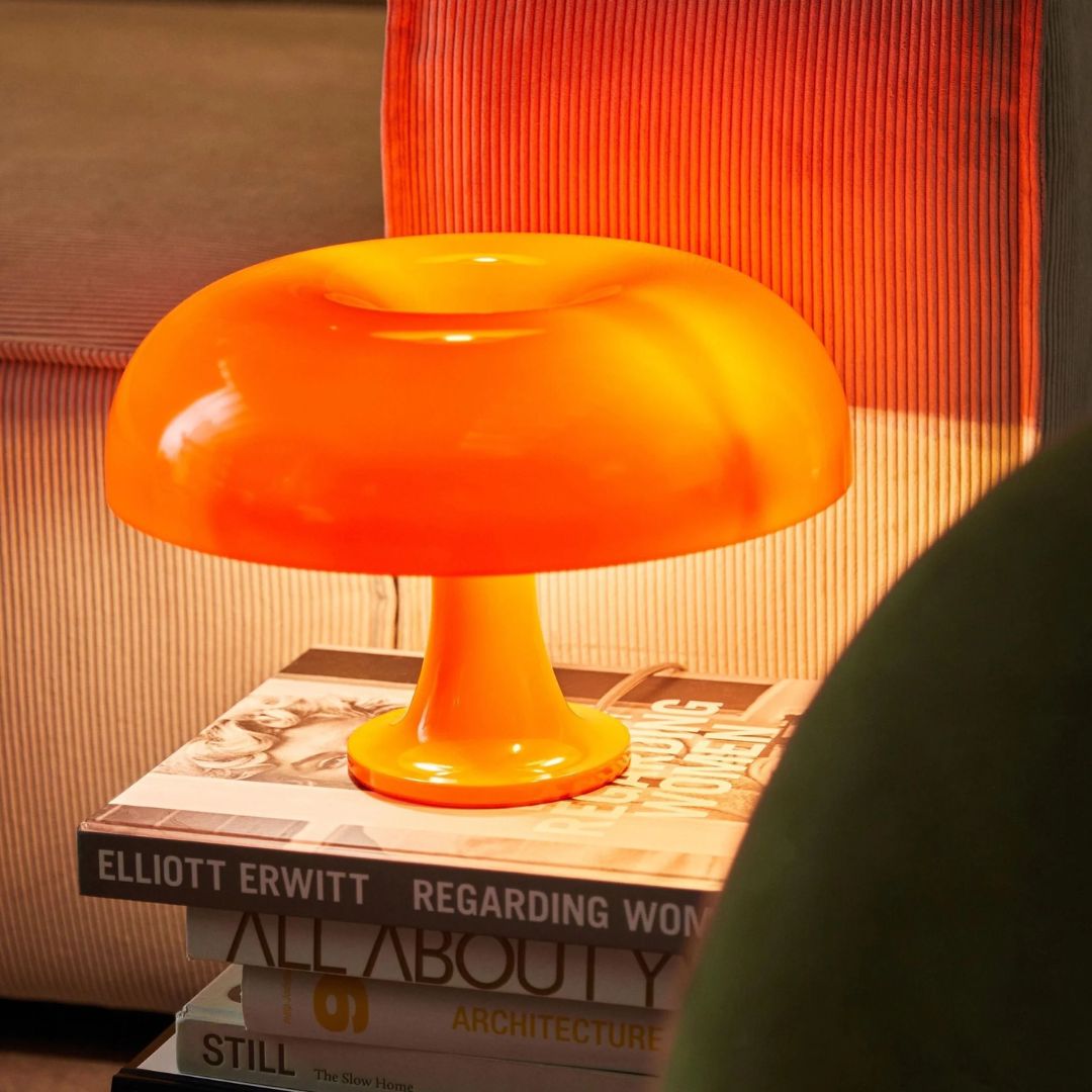 Lampada a fungo – Ferro & Vetro – Design Retro – 20×28 cm – Dimmerabile a 3 livelli, lampada da tavolo LED per accenti eleganti