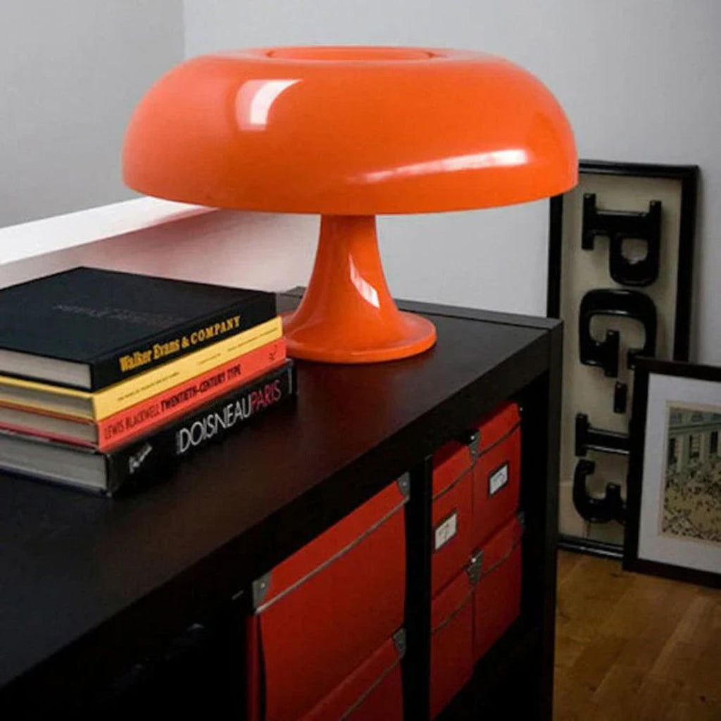 Lampada a fungo – Ferro & Vetro – Design Retro – 20×28 cm – Dimmerabile a 3 livelli, lampada da tavolo LED per accenti eleganti