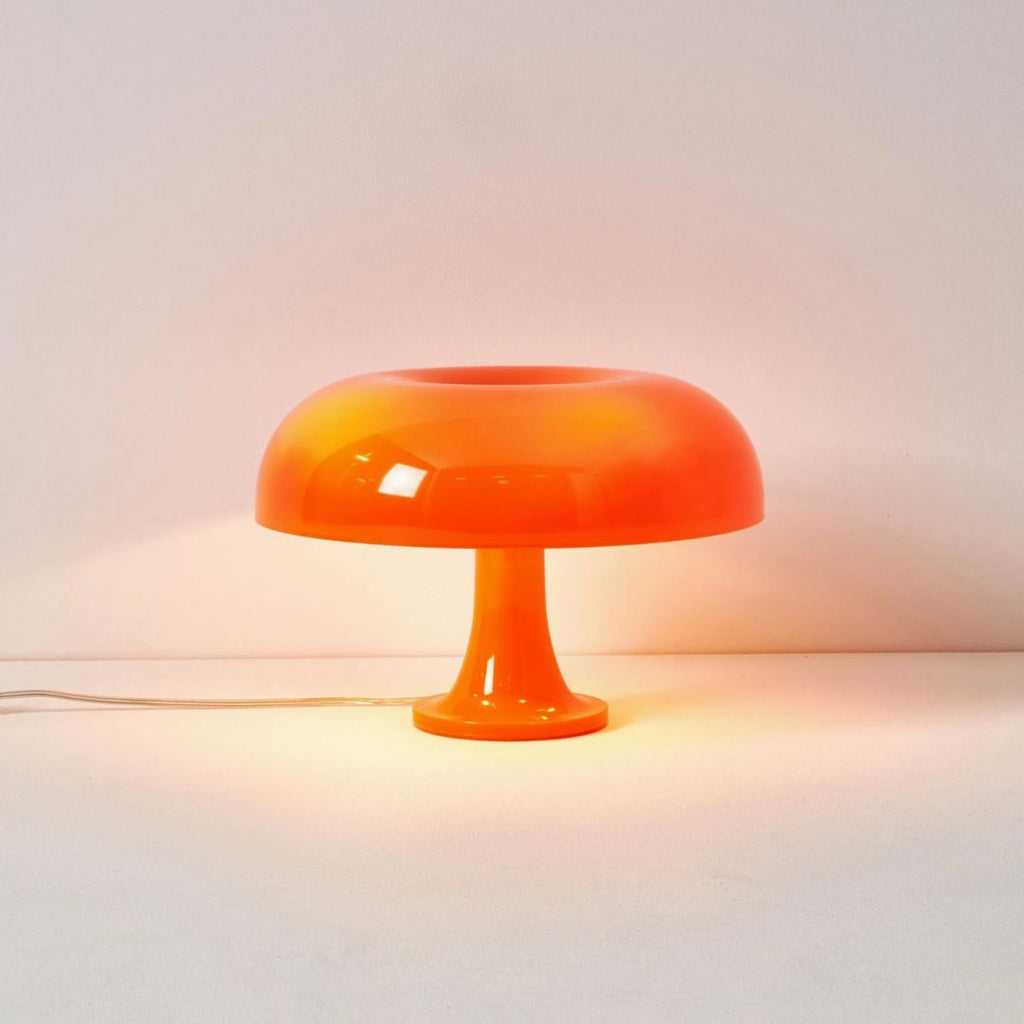 Lampada a fungo – Ferro & Vetro – Design Retro – 20×28 cm – Dimmerabile a 3 livelli, lampada da tavolo LED per accenti eleganti