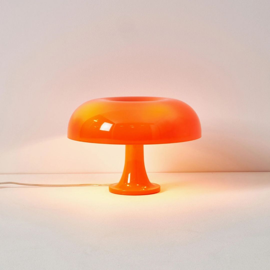 Lampada a fungo – Ferro & Vetro – Design Retro – 20×28 cm – Dimmerabile a 3 livelli, lampada da tavolo LED per accenti eleganti