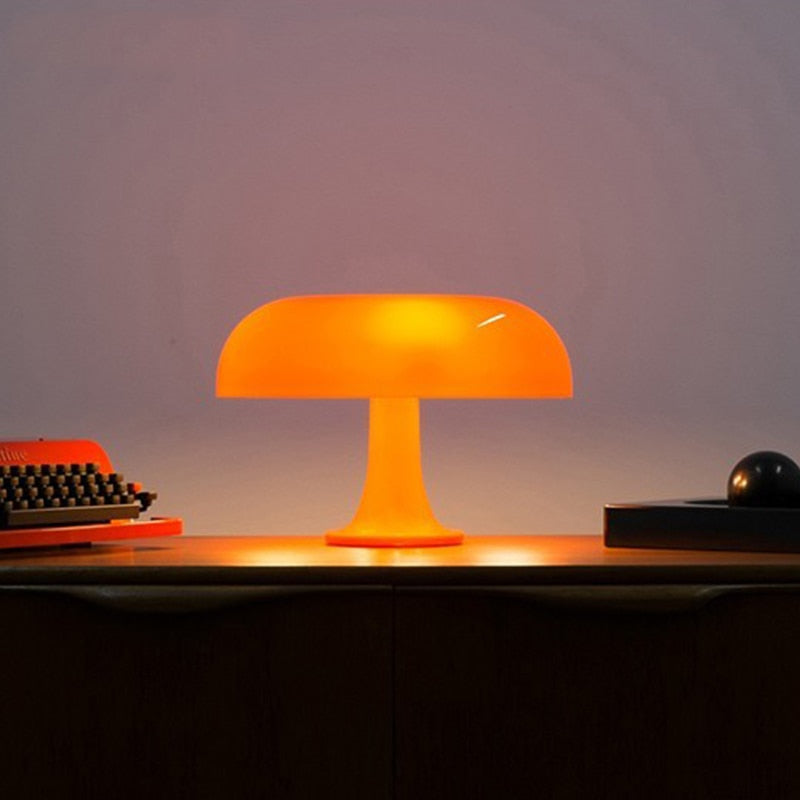 Lampada a fungo – Ferro & Vetro – Design Retro – 20×28 cm – Dimmerabile a 3 livelli, lampada da tavolo LED per accenti eleganti