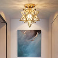 Lampada da soffitto Pinlo – Metallo – Oro – Ø 20 cm – Design elegante a forma di stella per soggiorno e camera da letto