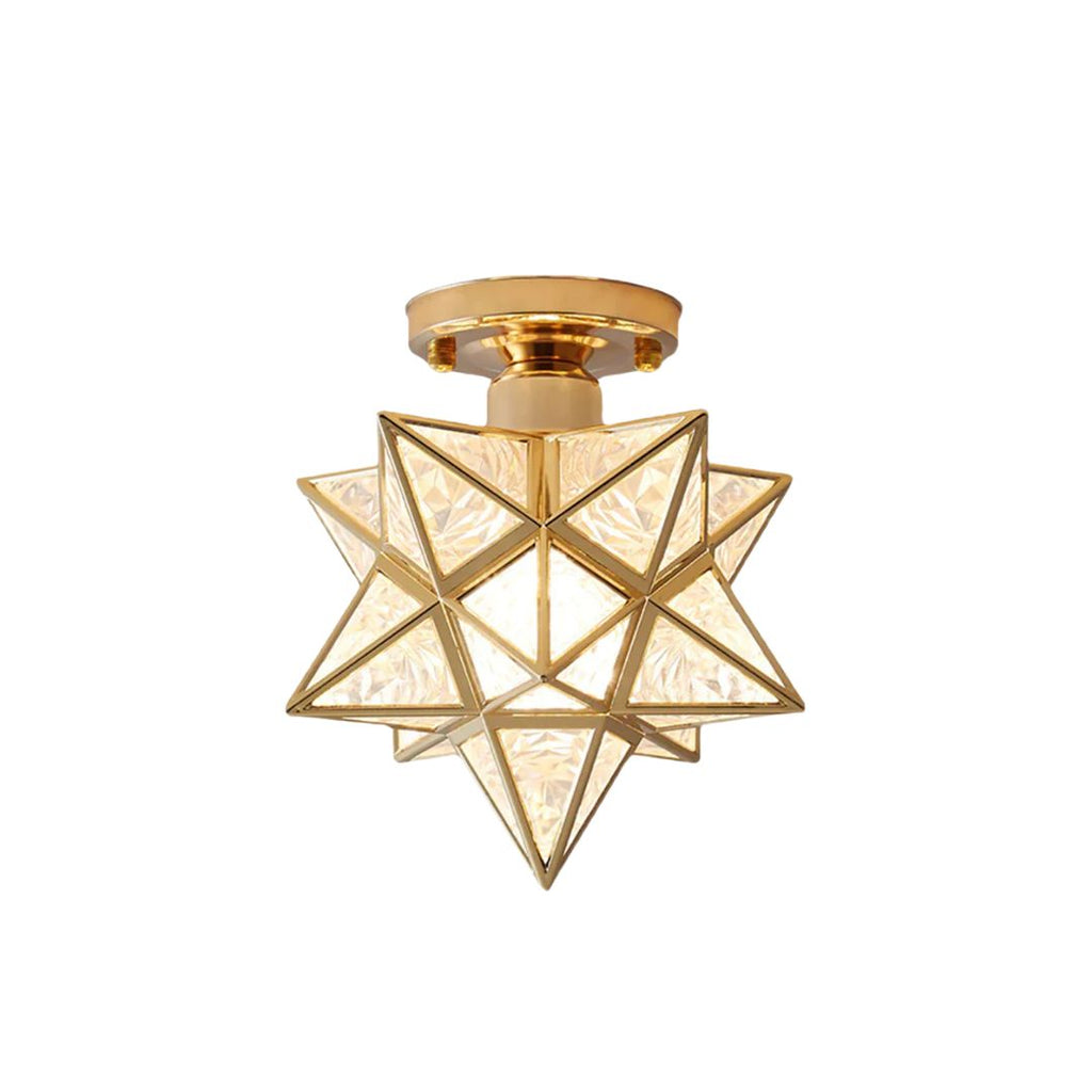 Lampada da soffitto Pinlo – Metallo – Oro – Ø 20 cm – Design elegante a forma di stella per soggiorno e camera da letto