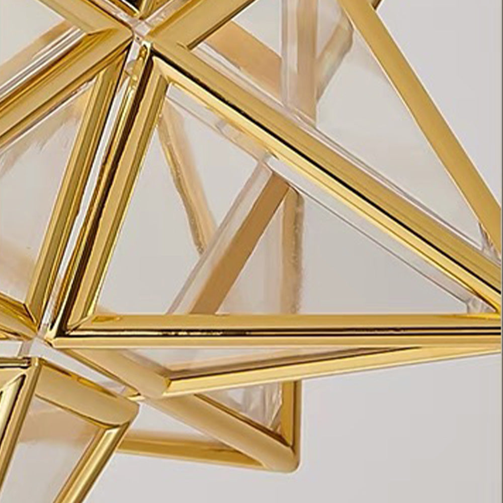 Lampada da soffitto Pinlo – Metallo – Oro – Ø 20 cm – Design elegante a forma di stella per soggiorno e camera da letto