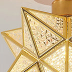 Lampada da soffitto Pinlo – Metallo – Oro – Ø 20 cm – Design elegante a forma di stella per soggiorno e camera da letto