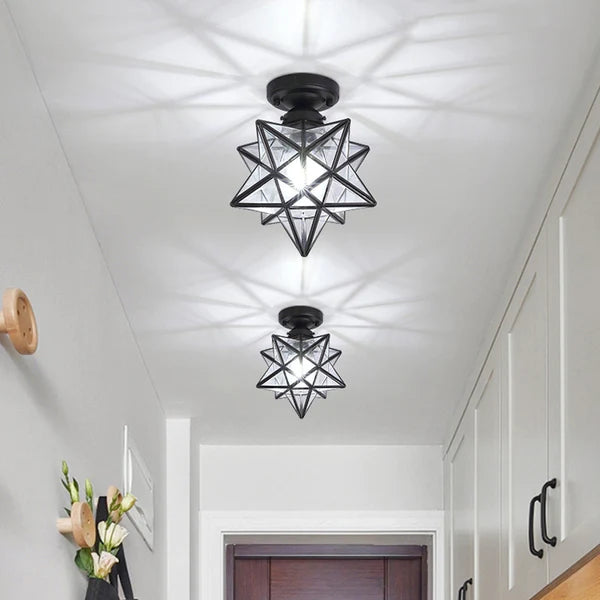 Lampada da soffitto Pinlo – Metallo – Oro – Ø 20 cm – Design elegante a forma di stella per soggiorno e camera da letto