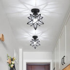 Lampada da soffitto Pinlo – Metallo – Oro – Ø 20 cm – Design elegante a forma di stella per soggiorno e camera da letto