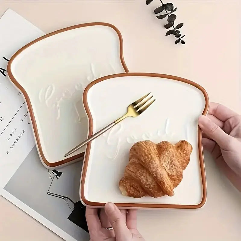 Piatto Ceramico a Forma di Toast Platti