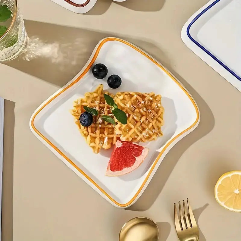 Piatto Ceramico a Forma di Toast Platti