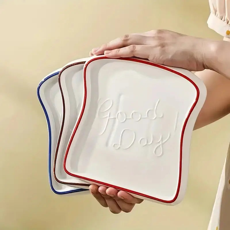 Piatto Ceramico a Forma di Toast Platti
