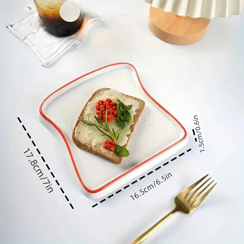 Piatto Ceramico a Forma di Toast Platti