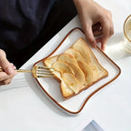 Piatto Ceramico a Forma di Toast Platti