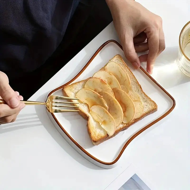 Piatto Ceramico a Forma di Toast Platti