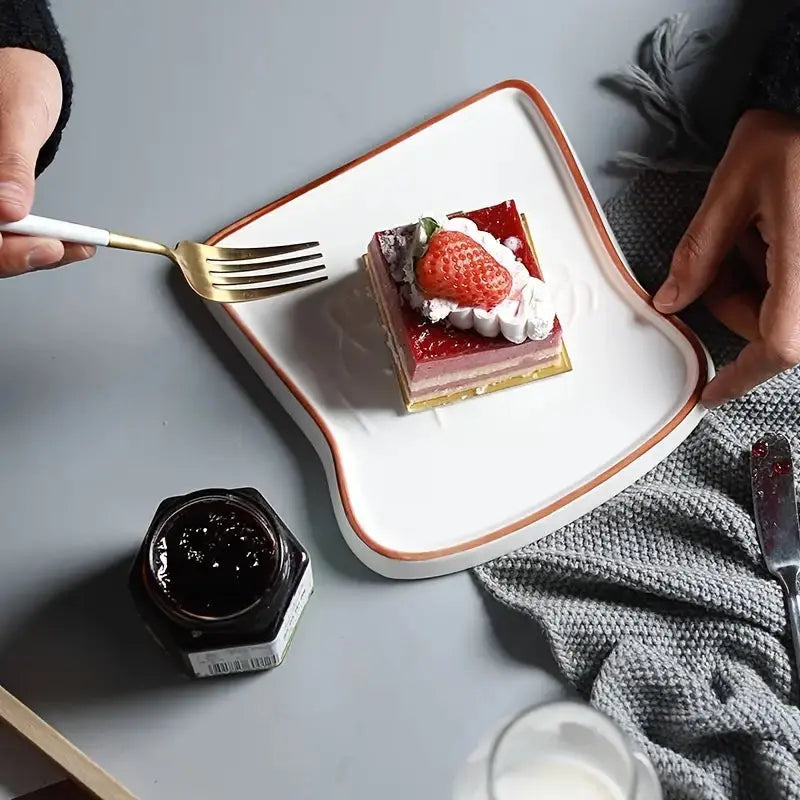 Piatto Ceramico a Forma di Toast Platti