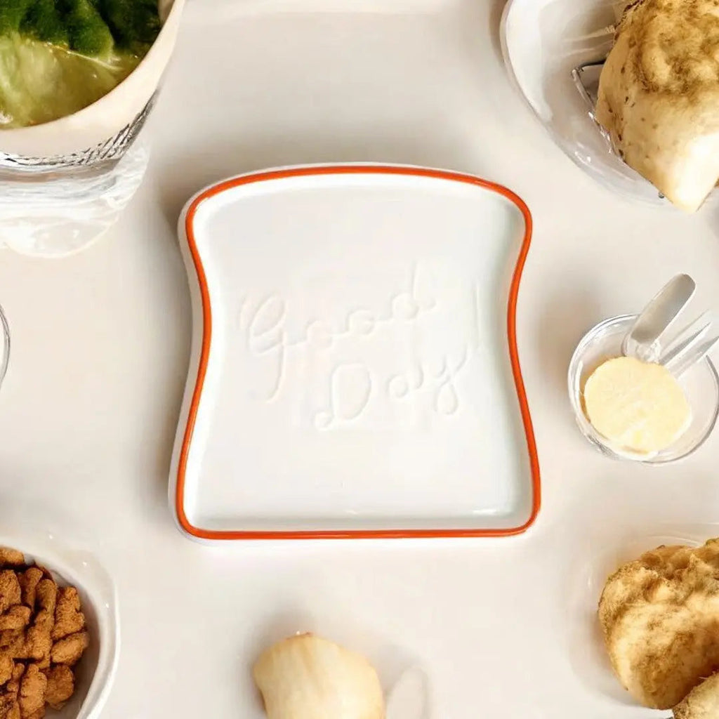 Piatto Ceramico a Forma di Toast Platti
