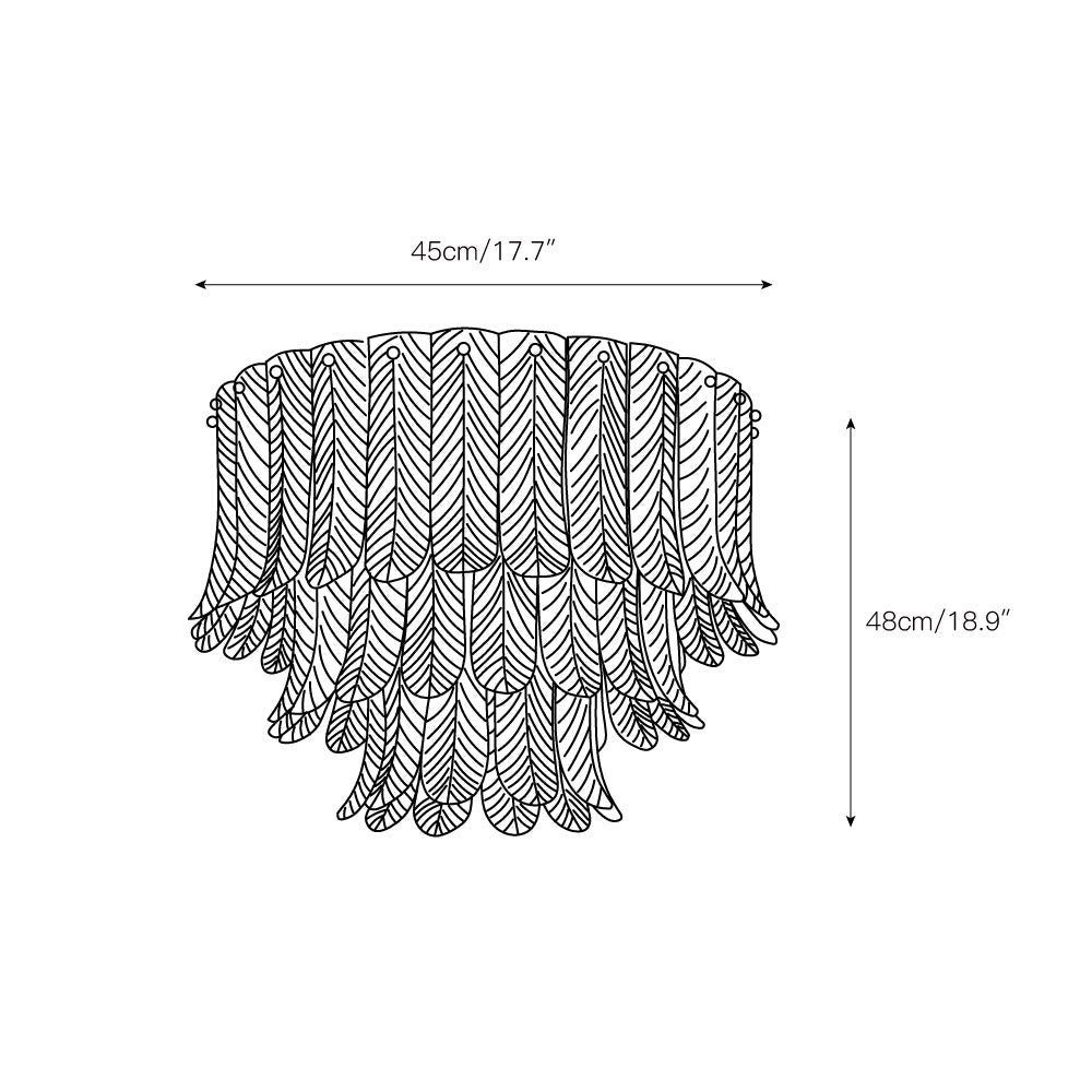 Plafoniera in Vetro Plume