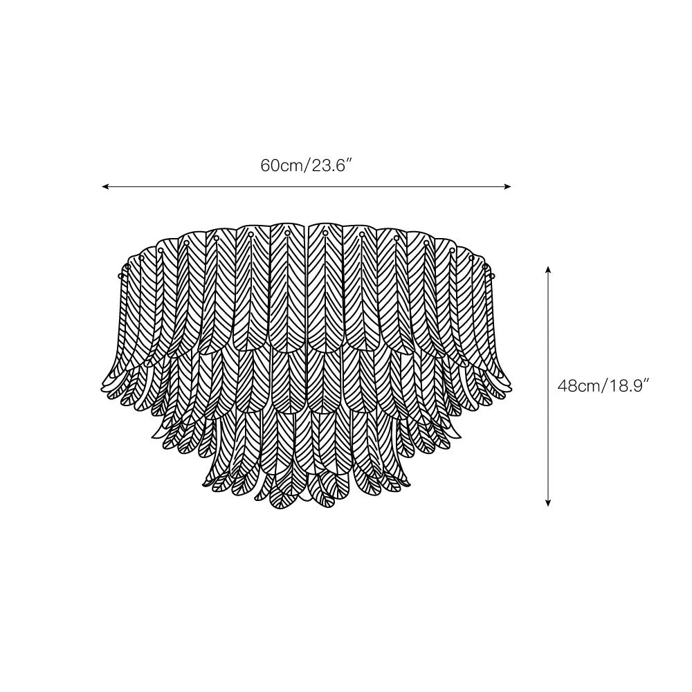 Plafoniera in Vetro Plume