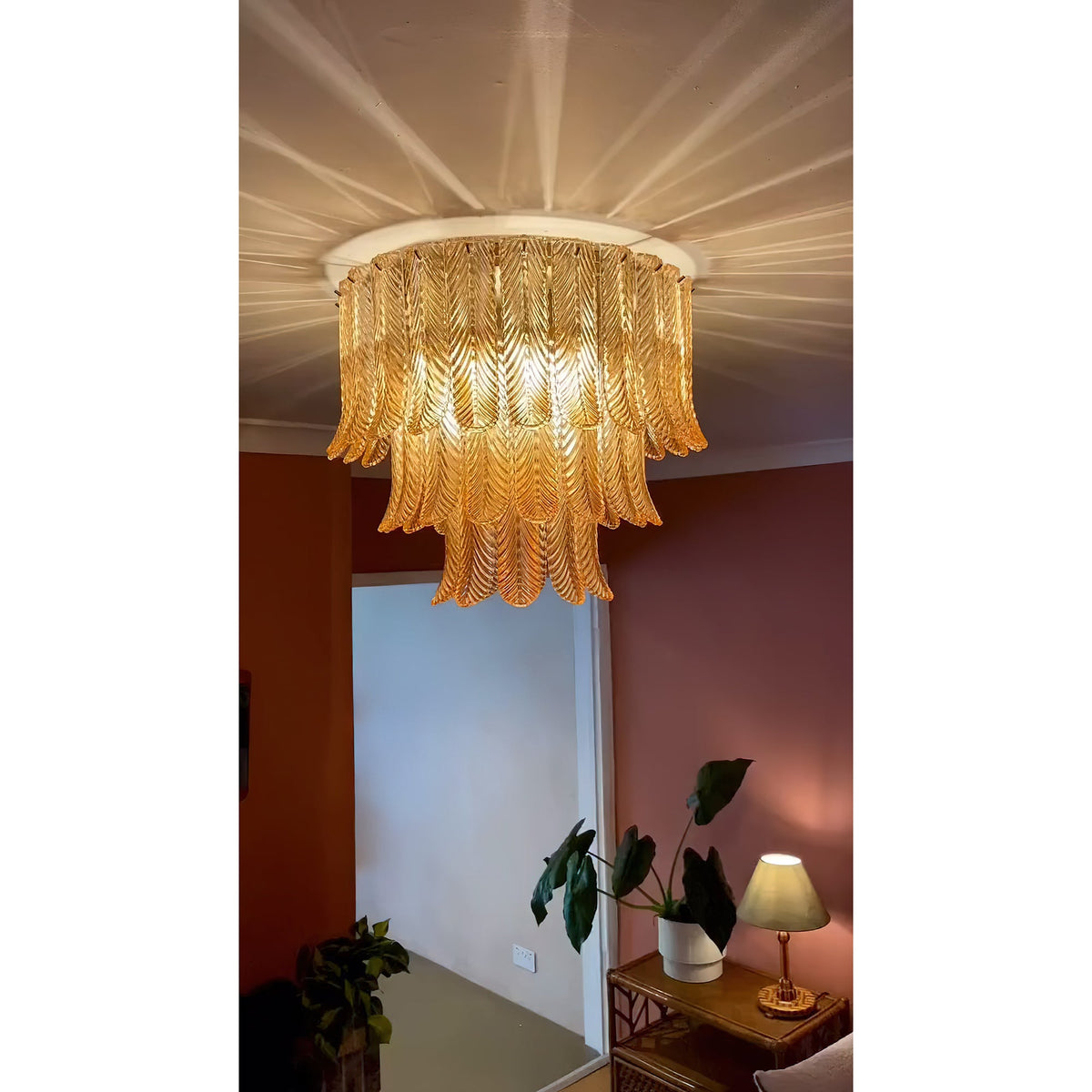 Plafoniera in Vetro Plume