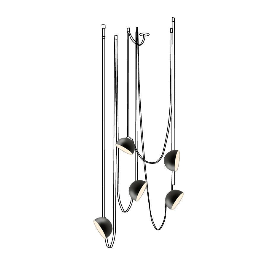 Lampada a sospensione in tela con combinazione di cinghie
