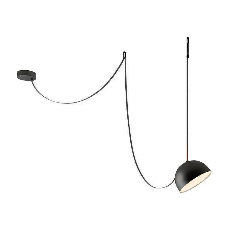 Lampada a sospensione in tela con combinazione di cinghie