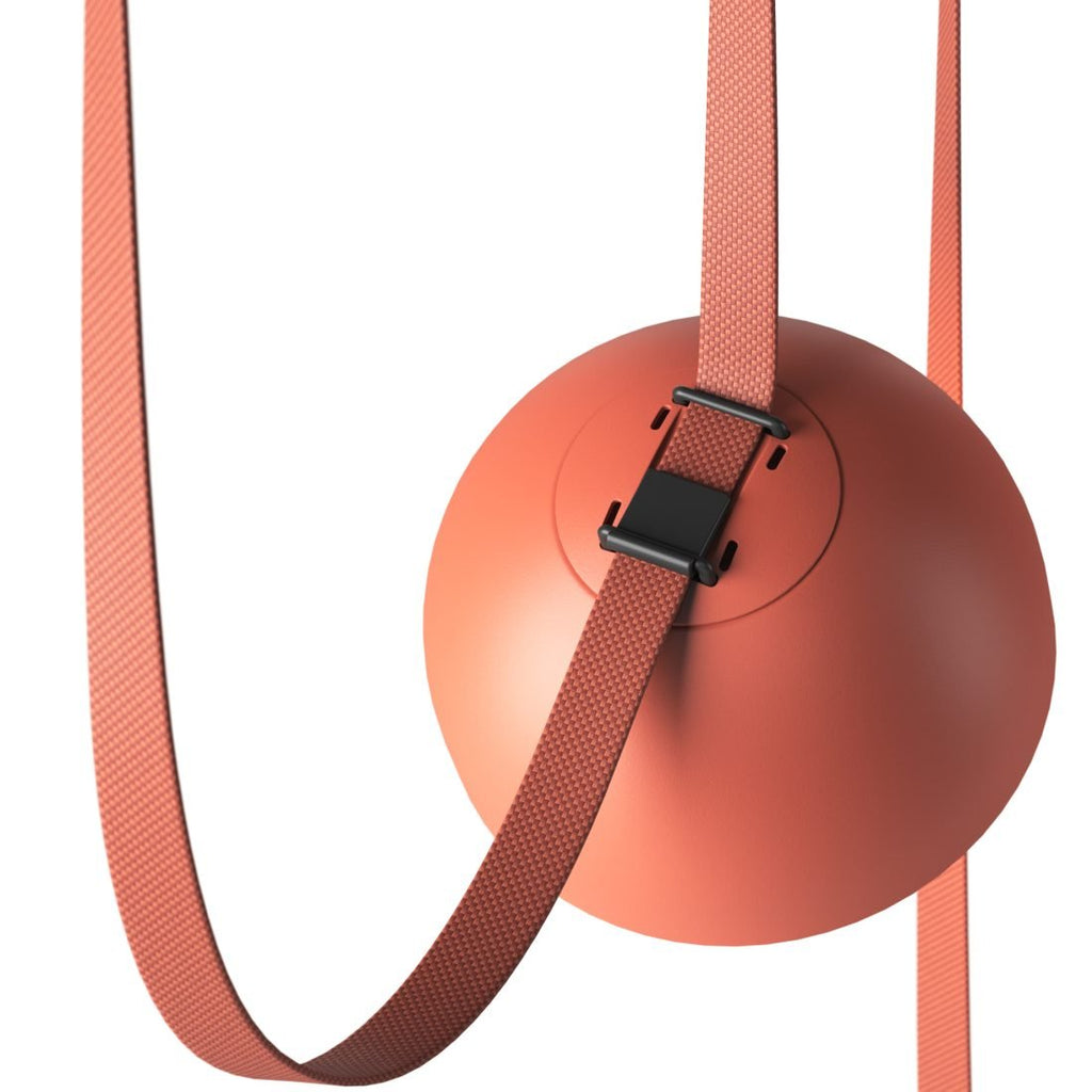 Lampada a sospensione in tela con combinazione di cinghie