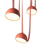 Lampada a sospensione in tela con combinazione di cinghie