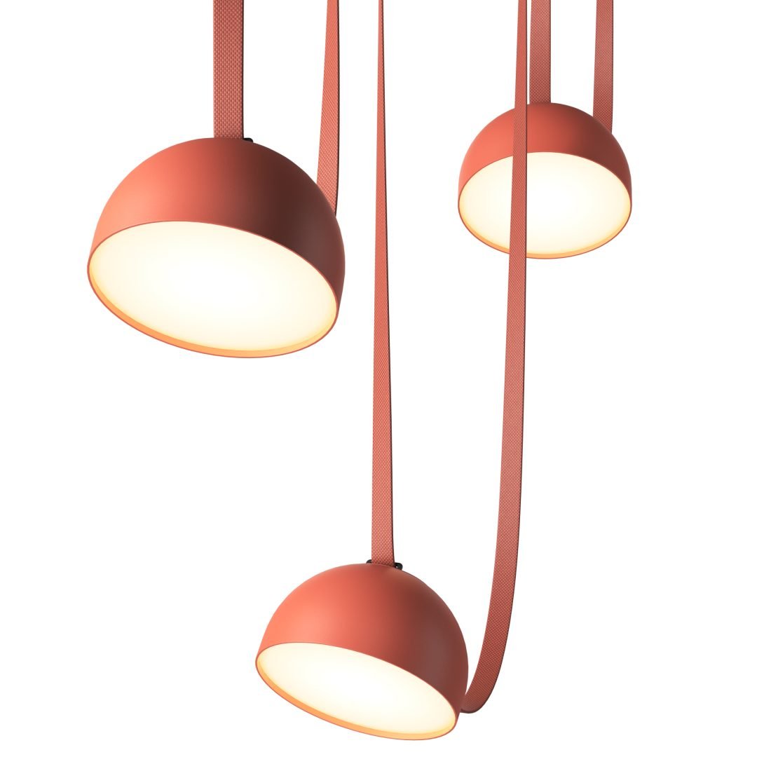 Lampada a sospensione in tela con combinazione di cinghie