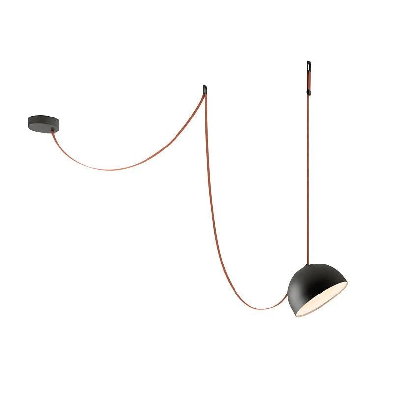 Lampada a sospensione in tela con combinazione di cinghie