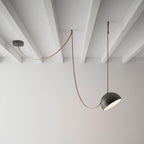 Lampada a sospensione in tela con combinazione di cinghie