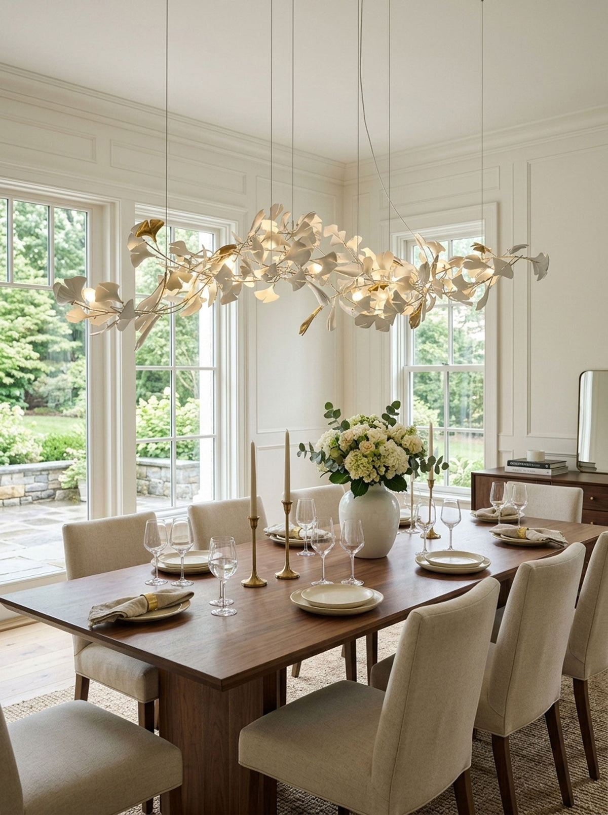 Lampadario in Porcellana Gingko