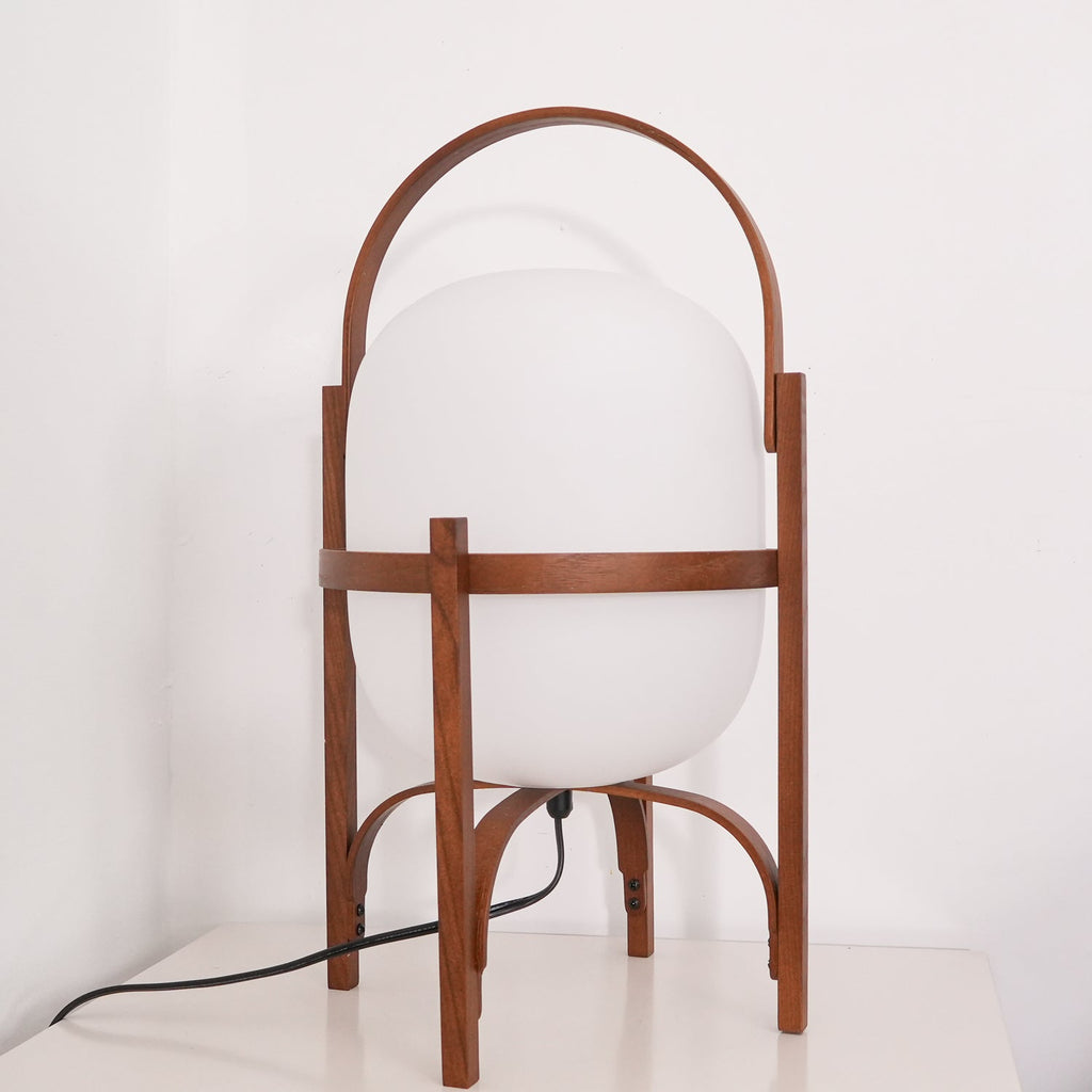 Lampada da Tavolo in Vetro a Forma di Lanterna Portatile