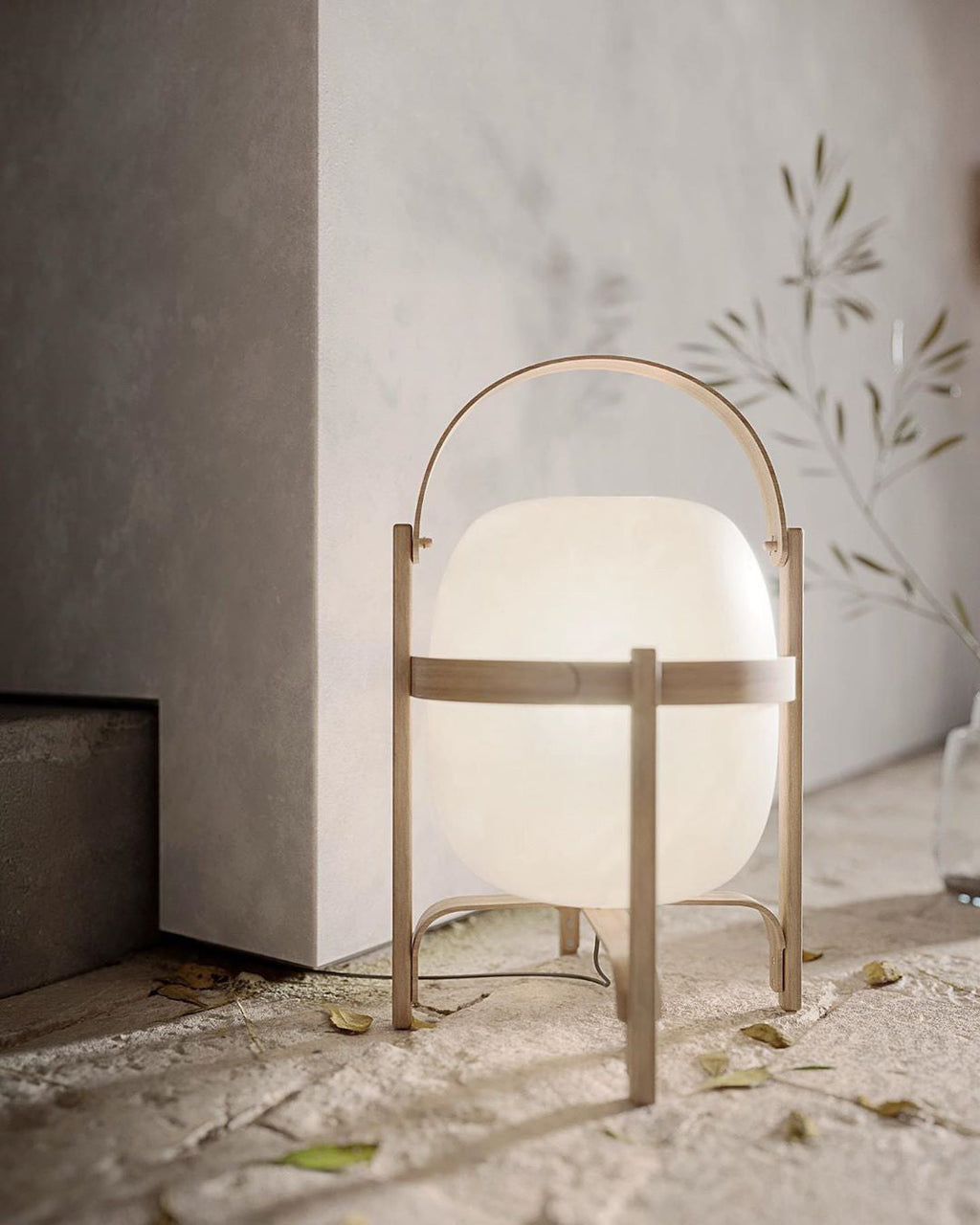 Lampada da Tavolo in Vetro a Forma di Lanterna Portatile