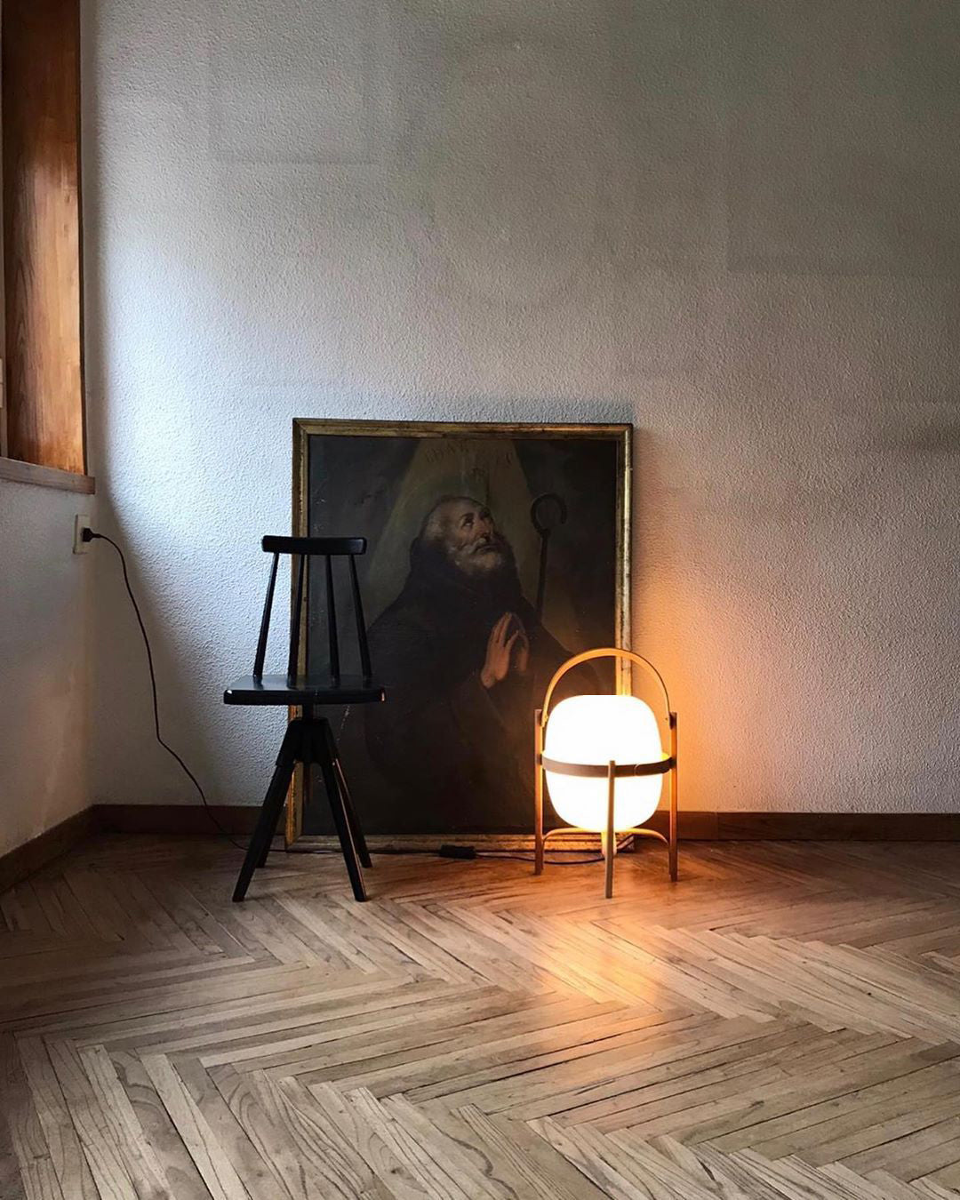 Lampada da Tavolo in Vetro a Forma di Lanterna Portatile