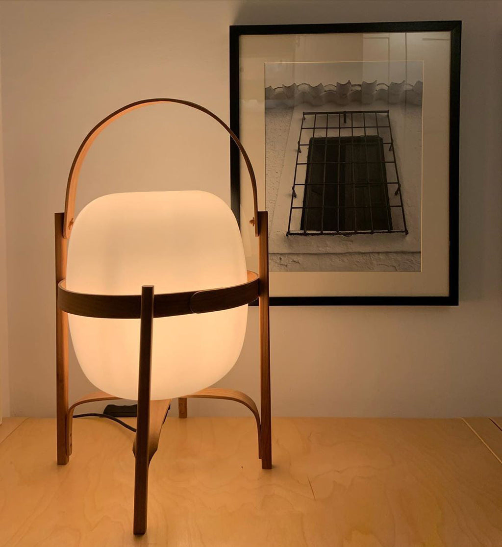 Lampada da Tavolo in Vetro a Forma di Lanterna Portatile